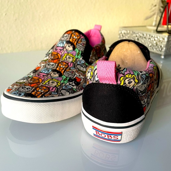 Skechers BOBS “Marley Jr Cat Pack” Slip-On Shoe - Black Multi - Picture 13 of 14